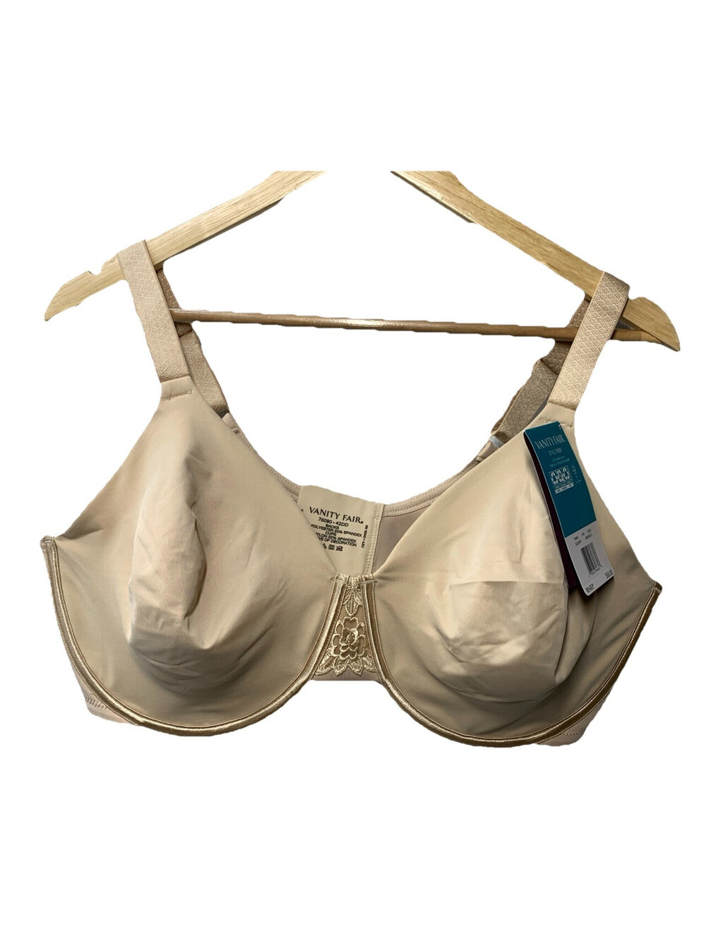 Vanity Fair Beauty Back Smoothing Full Figure Minimizer Bra 76080 42DD Beige